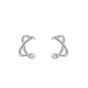 Criss Cross Cuffs Silver Earring