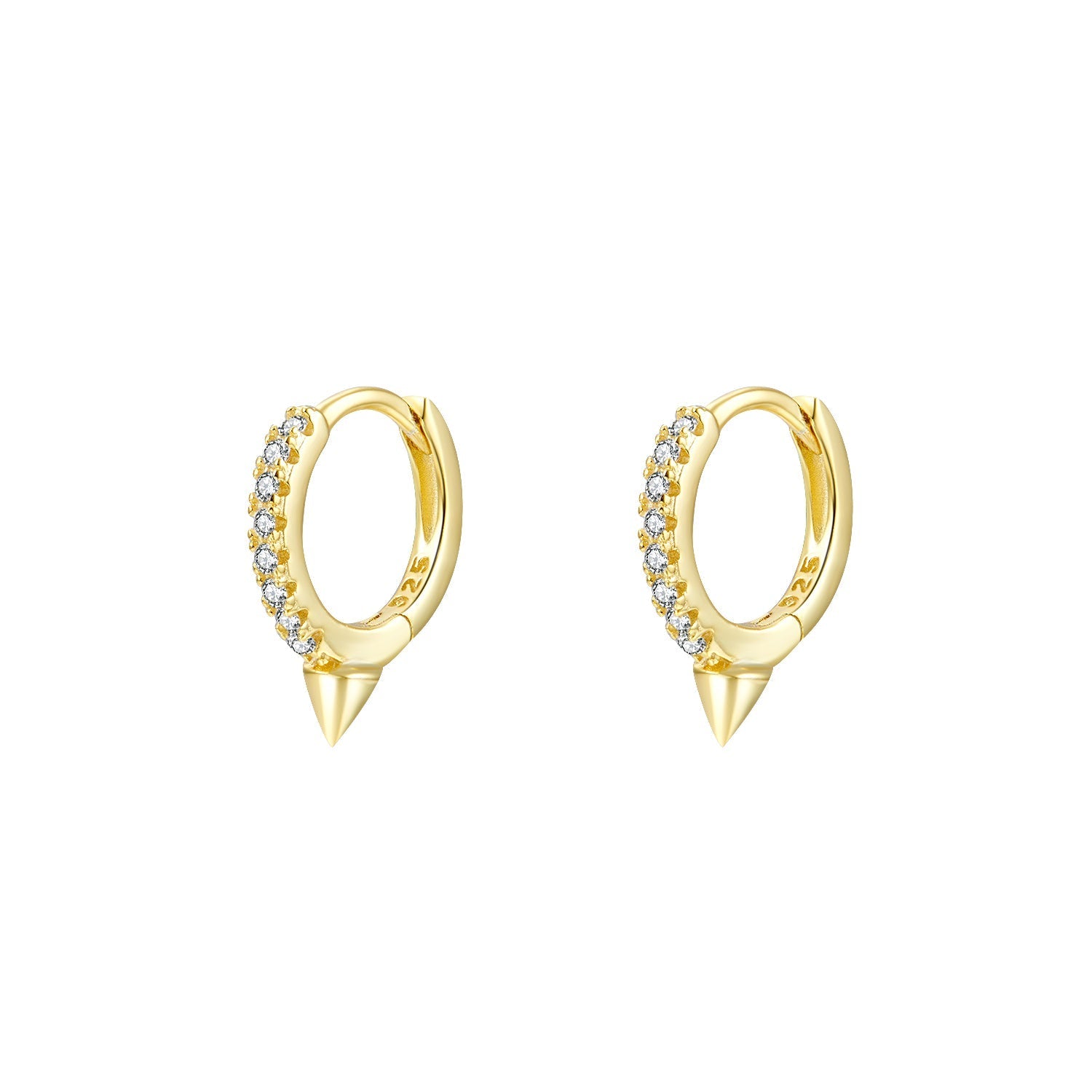 CZ Spike Huggie Earrings