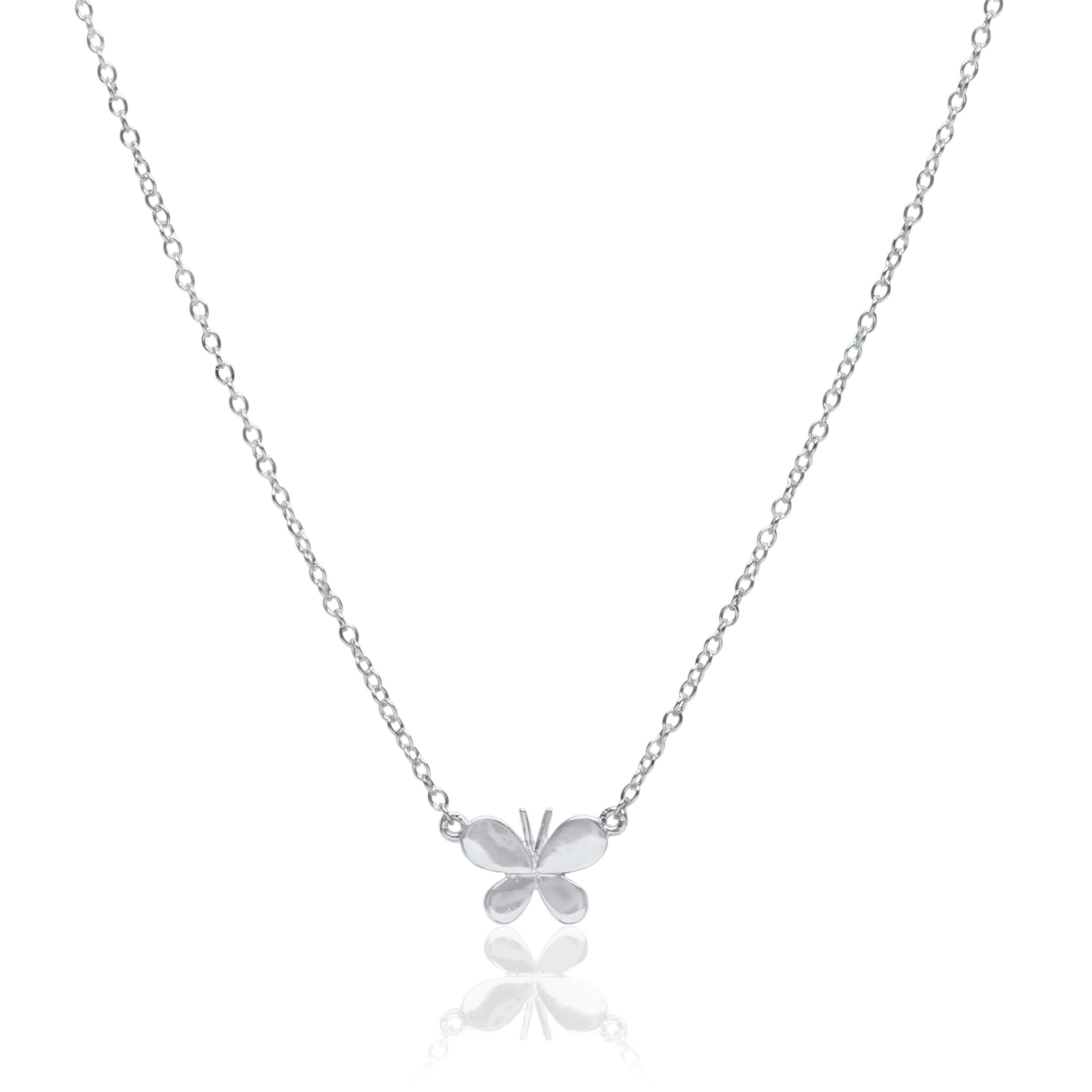 Butterfly Charm Silver Necklace