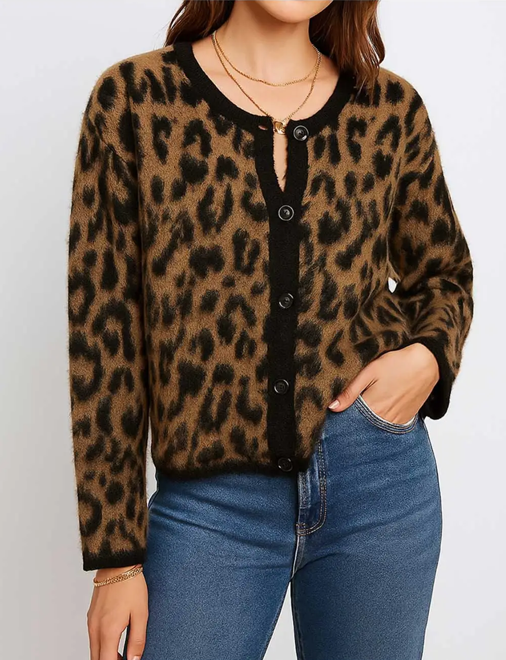 Leopard Knit Cardigan, Leopard