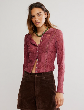 Jae Knit Long Sleeve, Crushed Berry