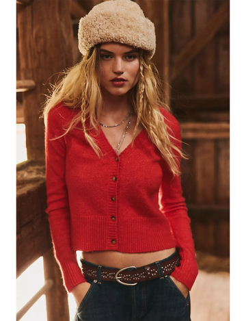 School Girl Cardi, Cherry Pop Melange