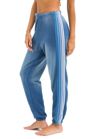 5 Stripe Sweatpants, Faded Water