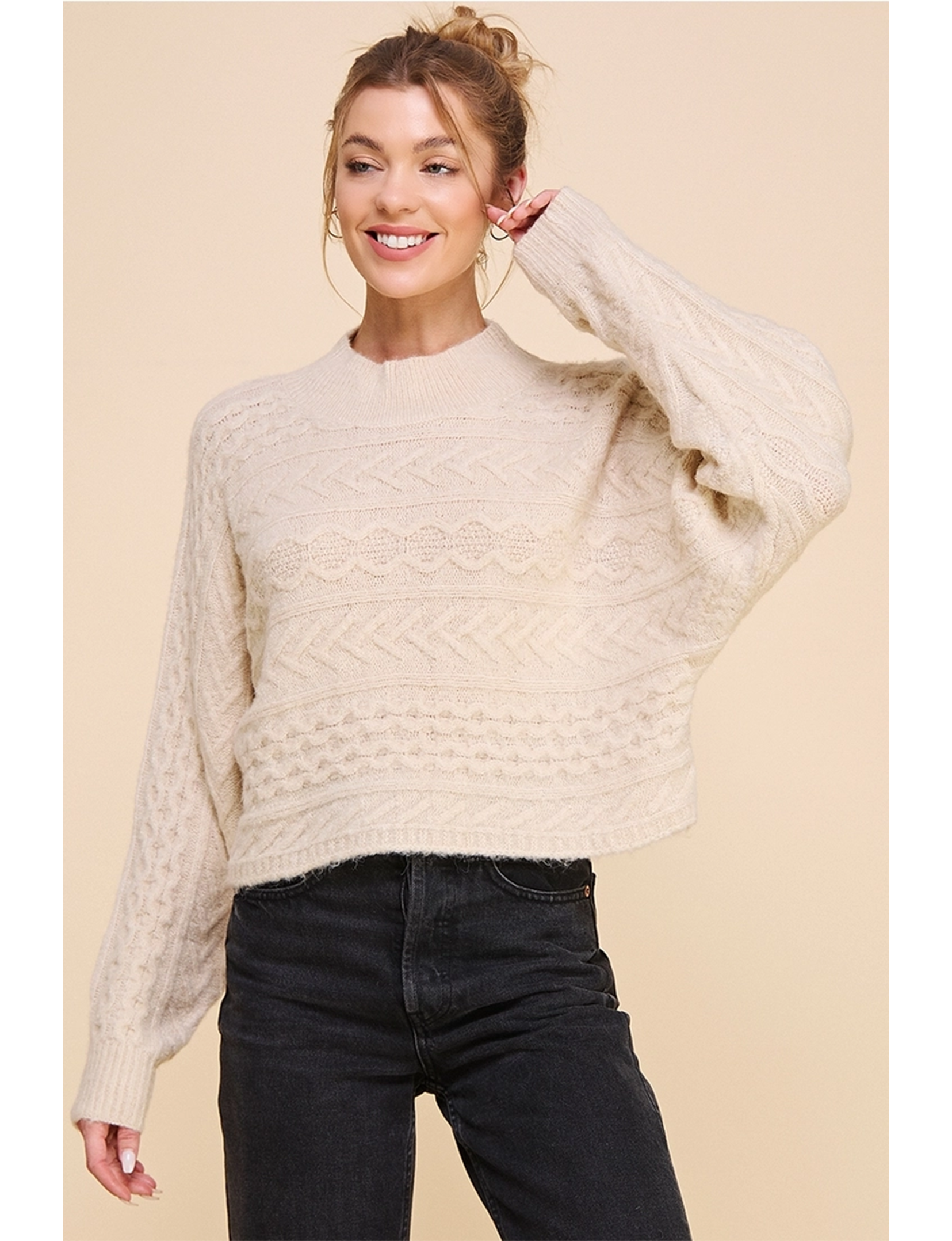 Marbled Sweater, Cloud Cream