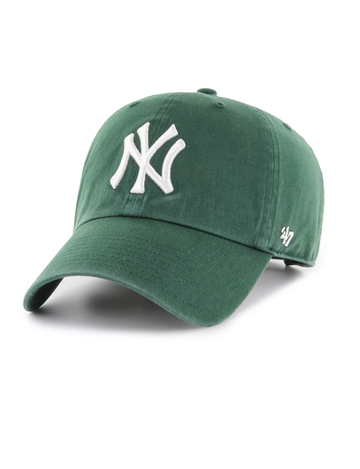 NY Yankees Basic Ball Cap, Dark Green/White