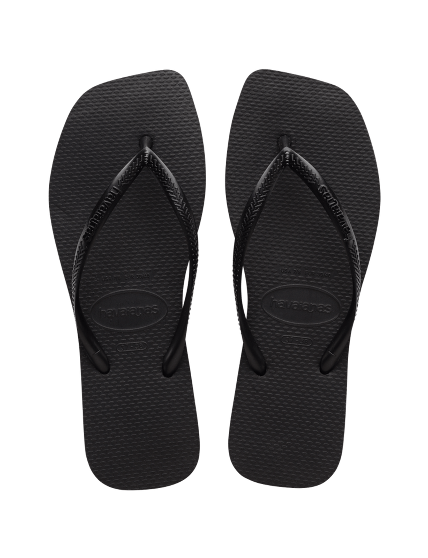 Slim Square Sandal, Black