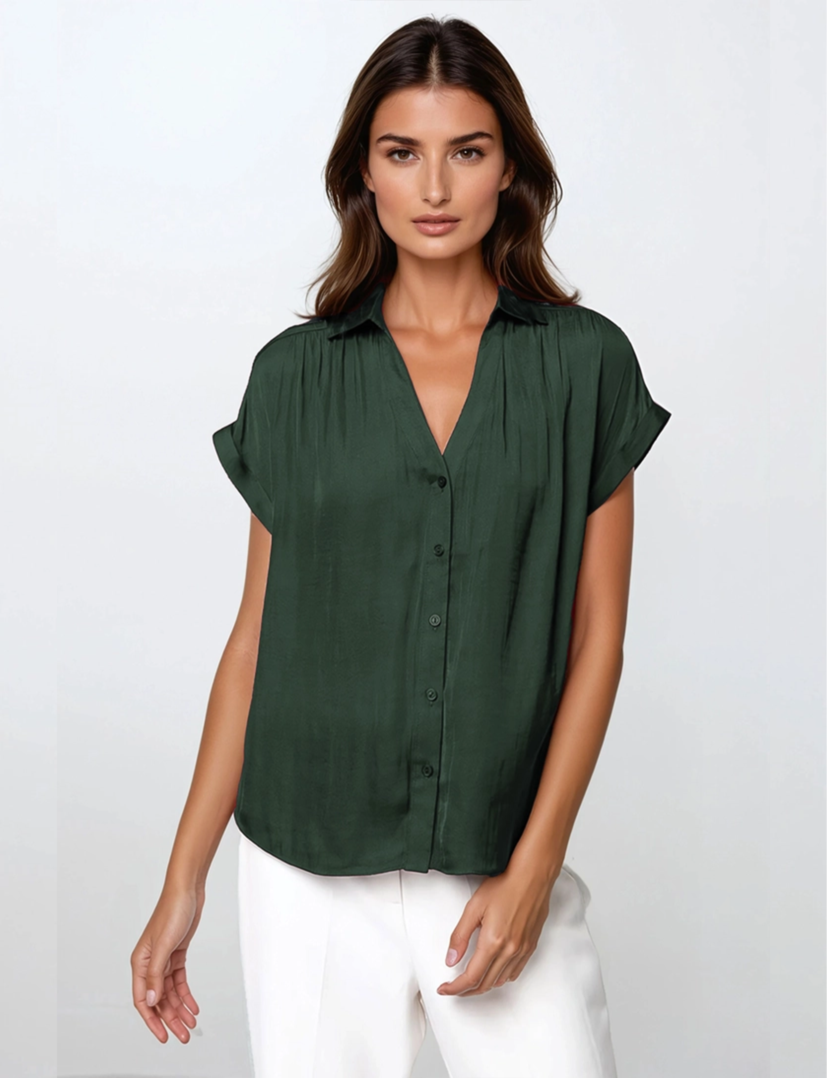 Laney Blouse, Forest Green