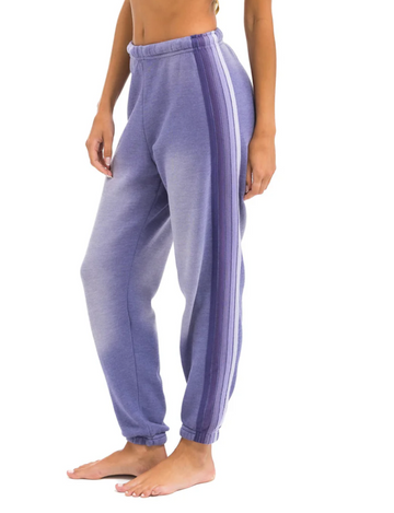 5 Stripe Sweatpants, Faded Grape