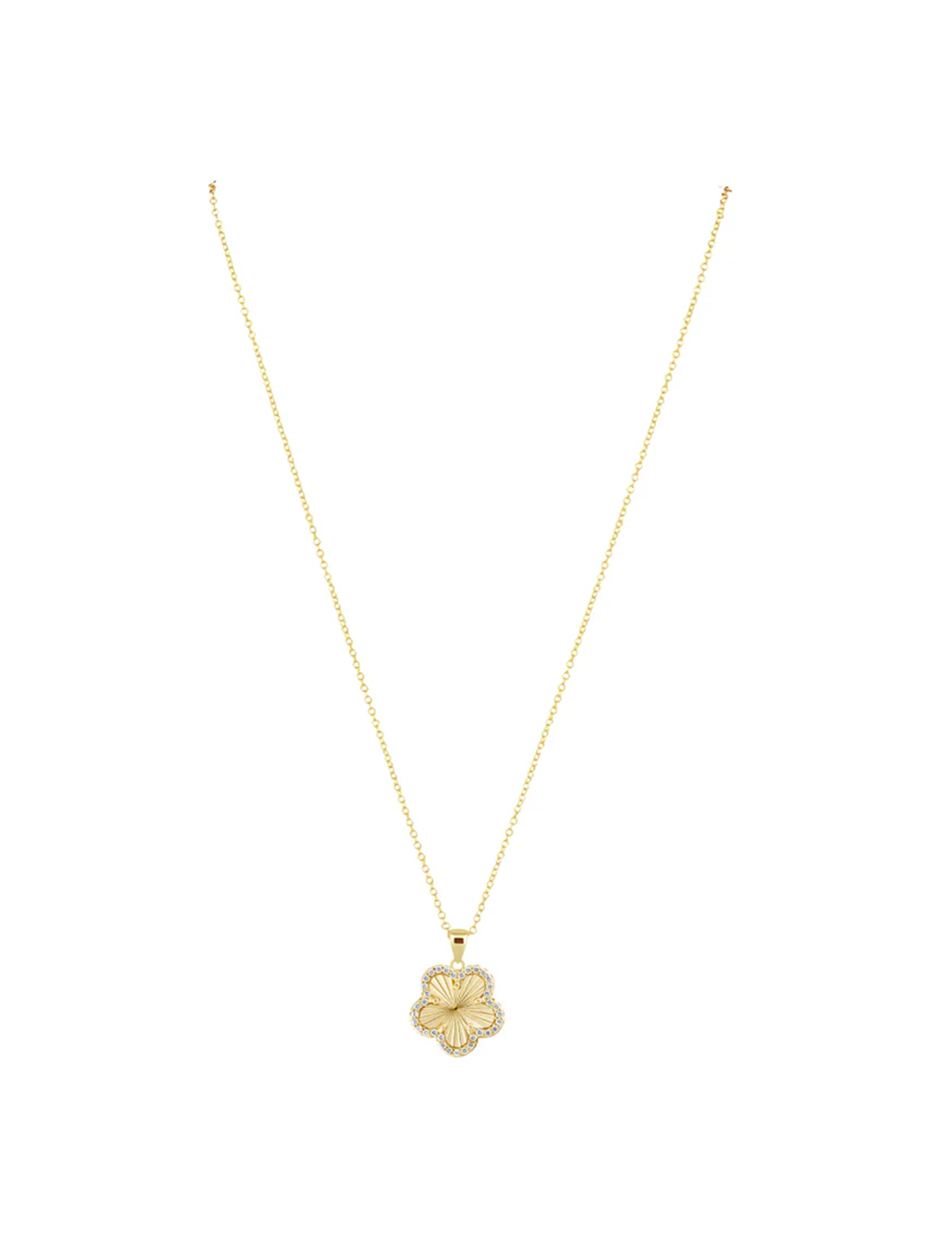 Pendant Necklace, Pave Gold