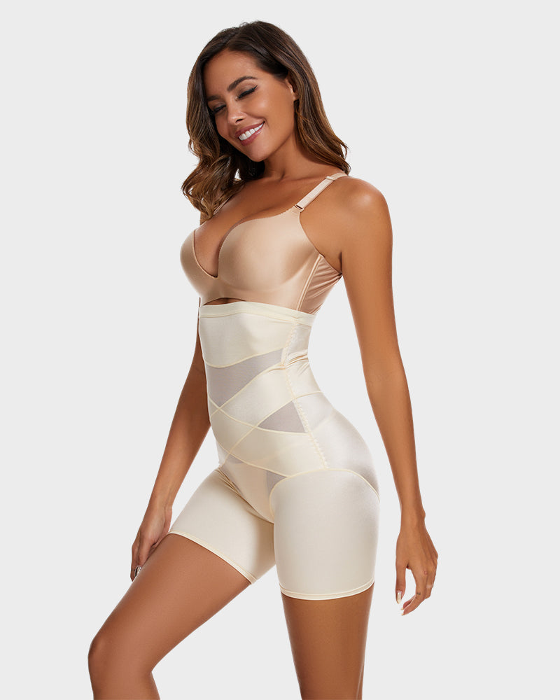 High Waist Cross Compression Mid-Thigh Shaping Shorts£¨2pcs £©