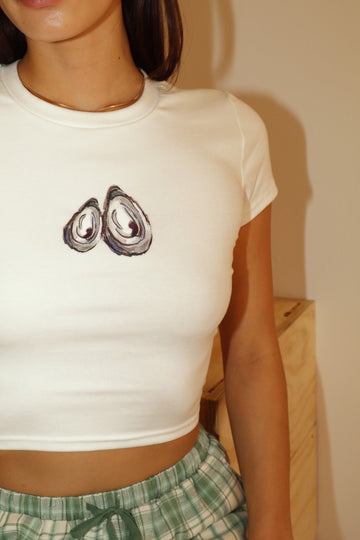 White Oyster Shell Baby Tee