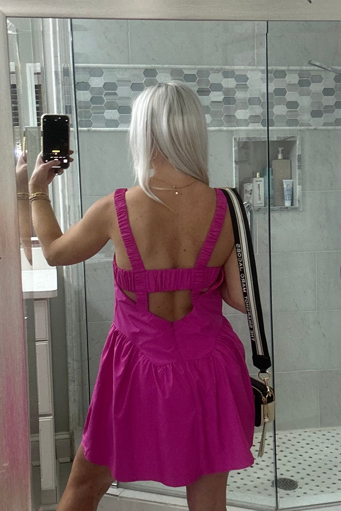 Pink Cut Out Detail Athletic Romper Dress