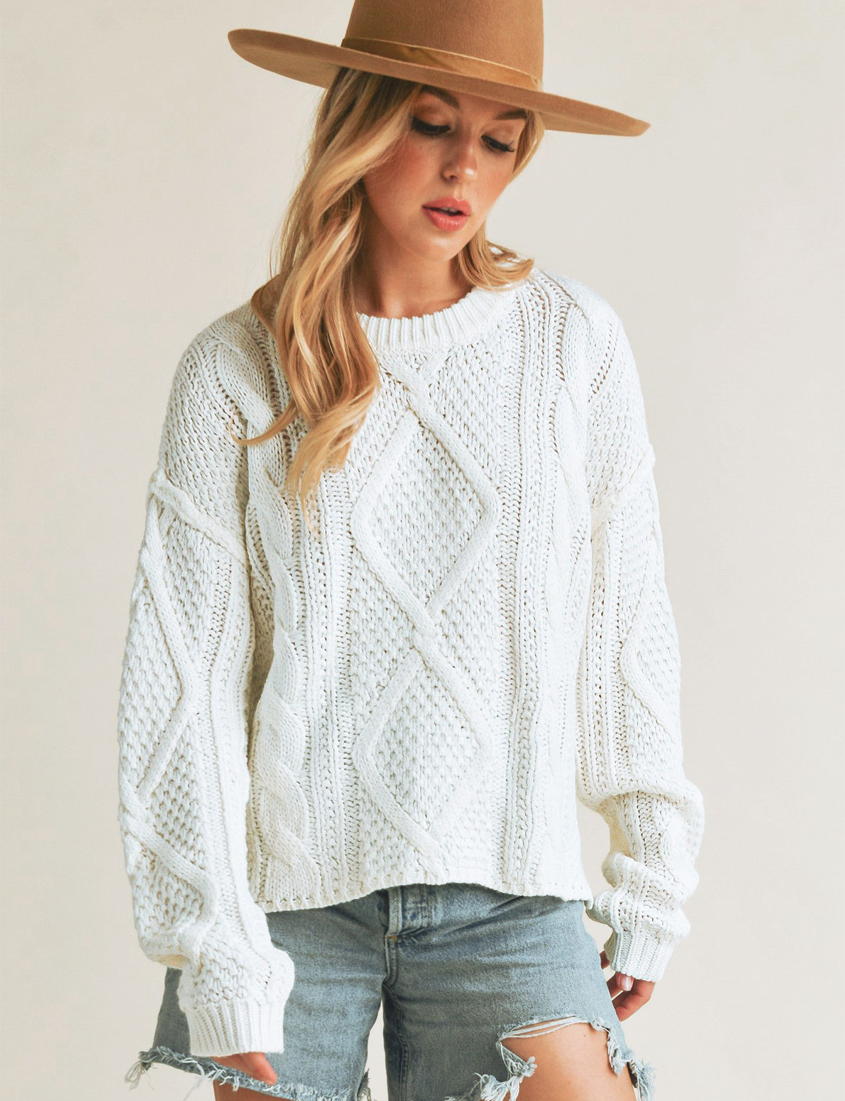 Adela Sweater, White