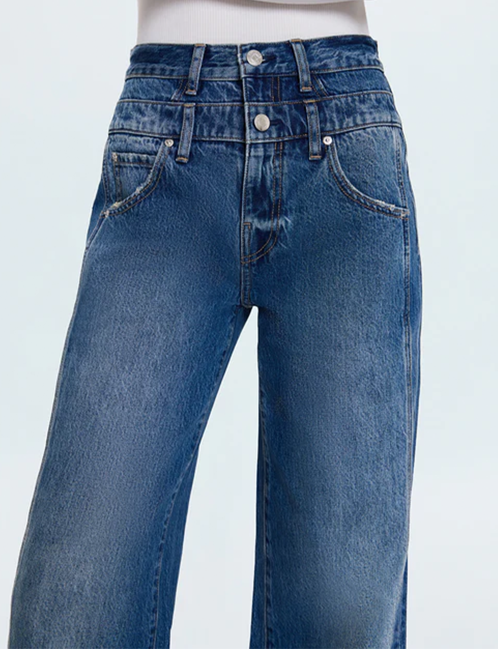Caleb High Rise Relaxed Stacked Waist, Echo