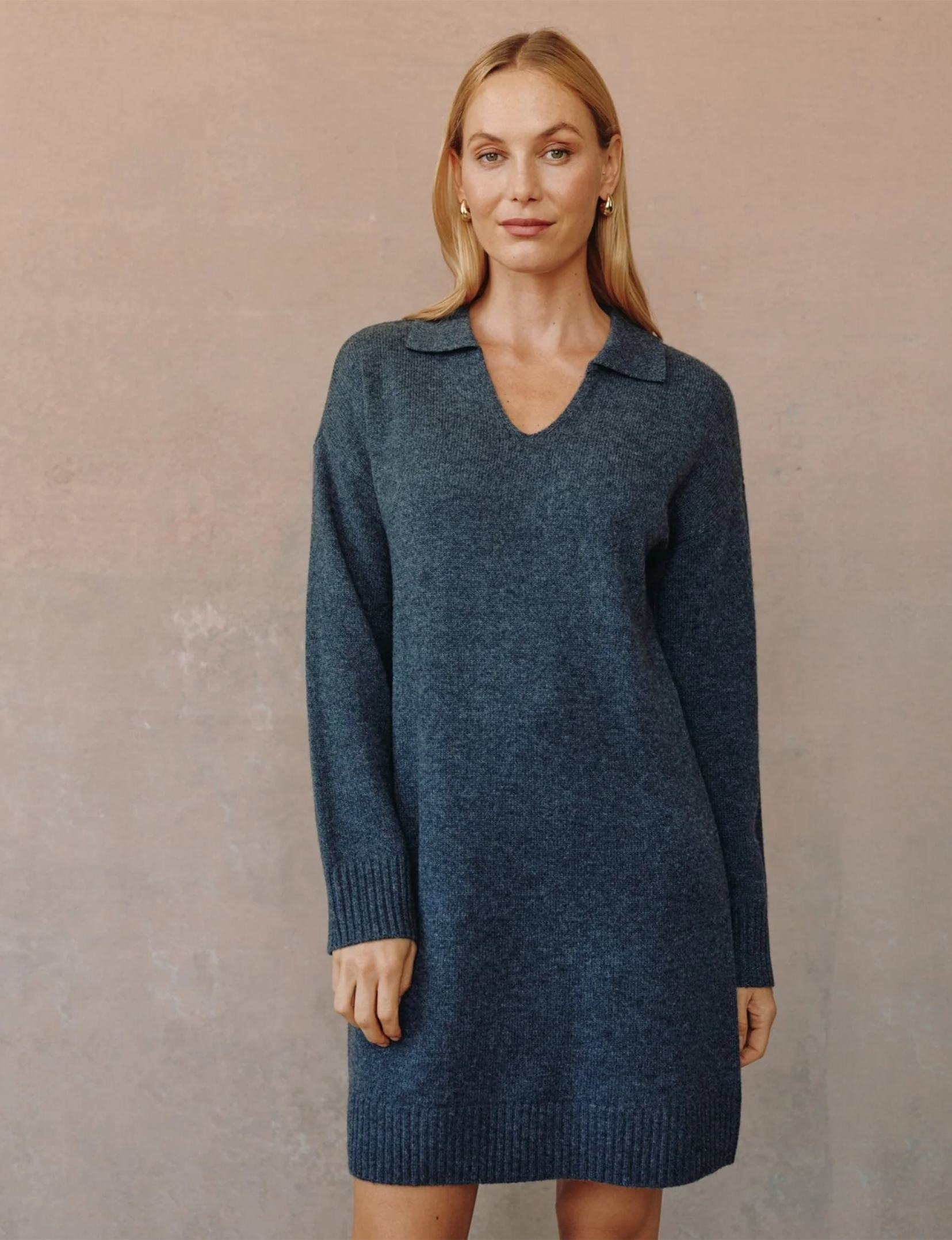Pullover Sweater Dress, Charcoal