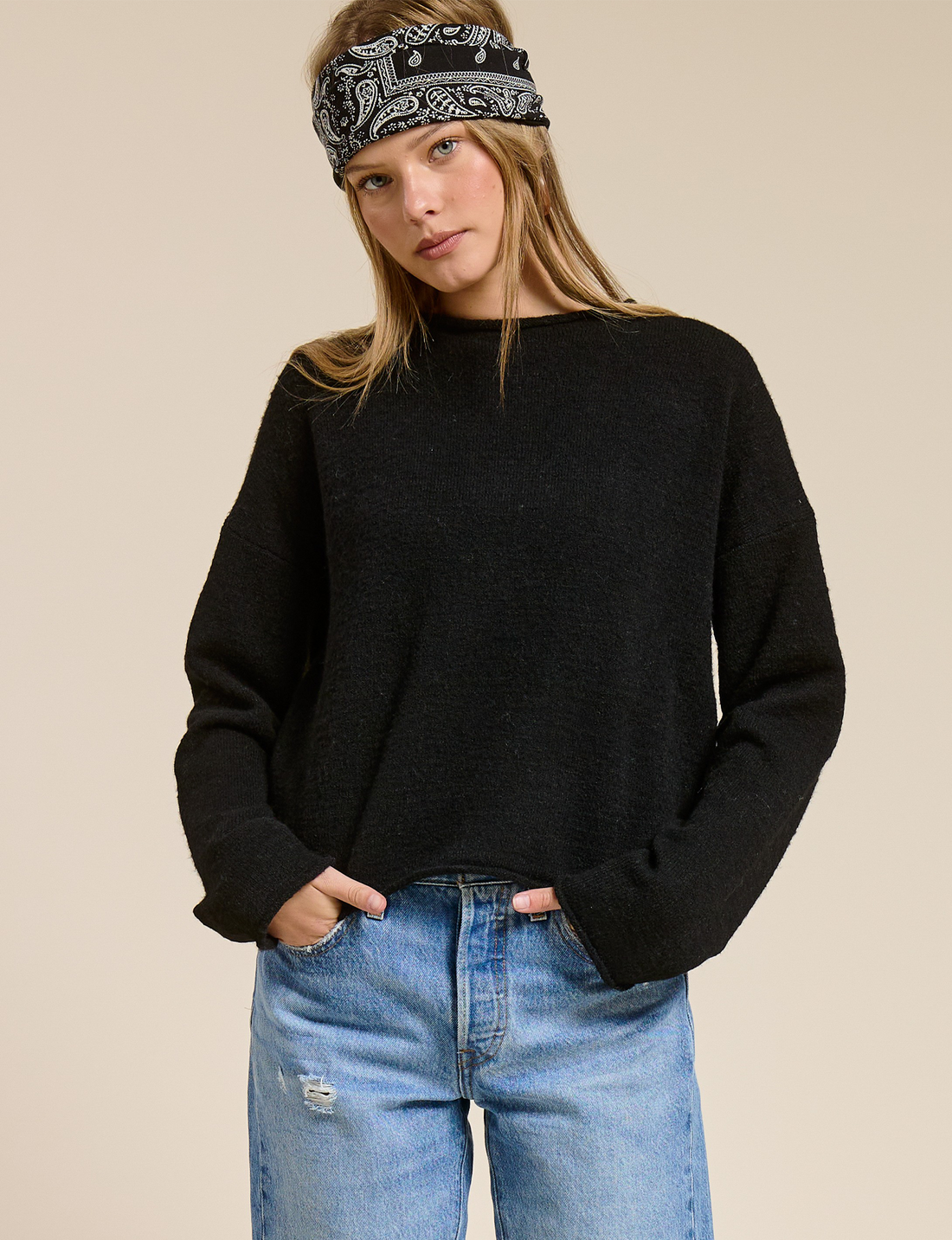 Essential Sweater Top, Black
