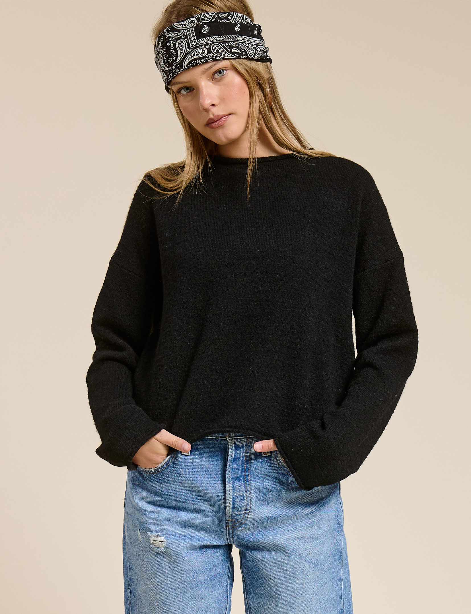 Essential Sweater Top, Black