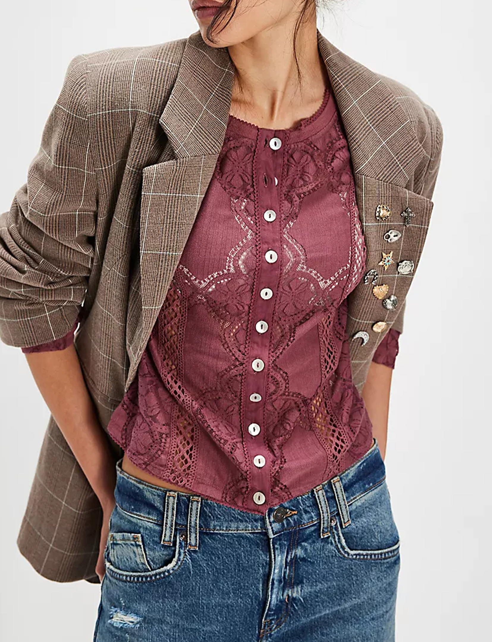 Jae Knit Long Sleeve, Crushed Berry