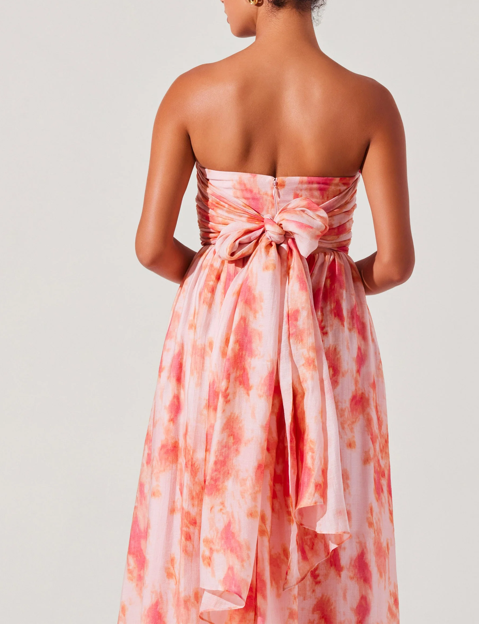 Aneesha Dress, Coral Tie Dye