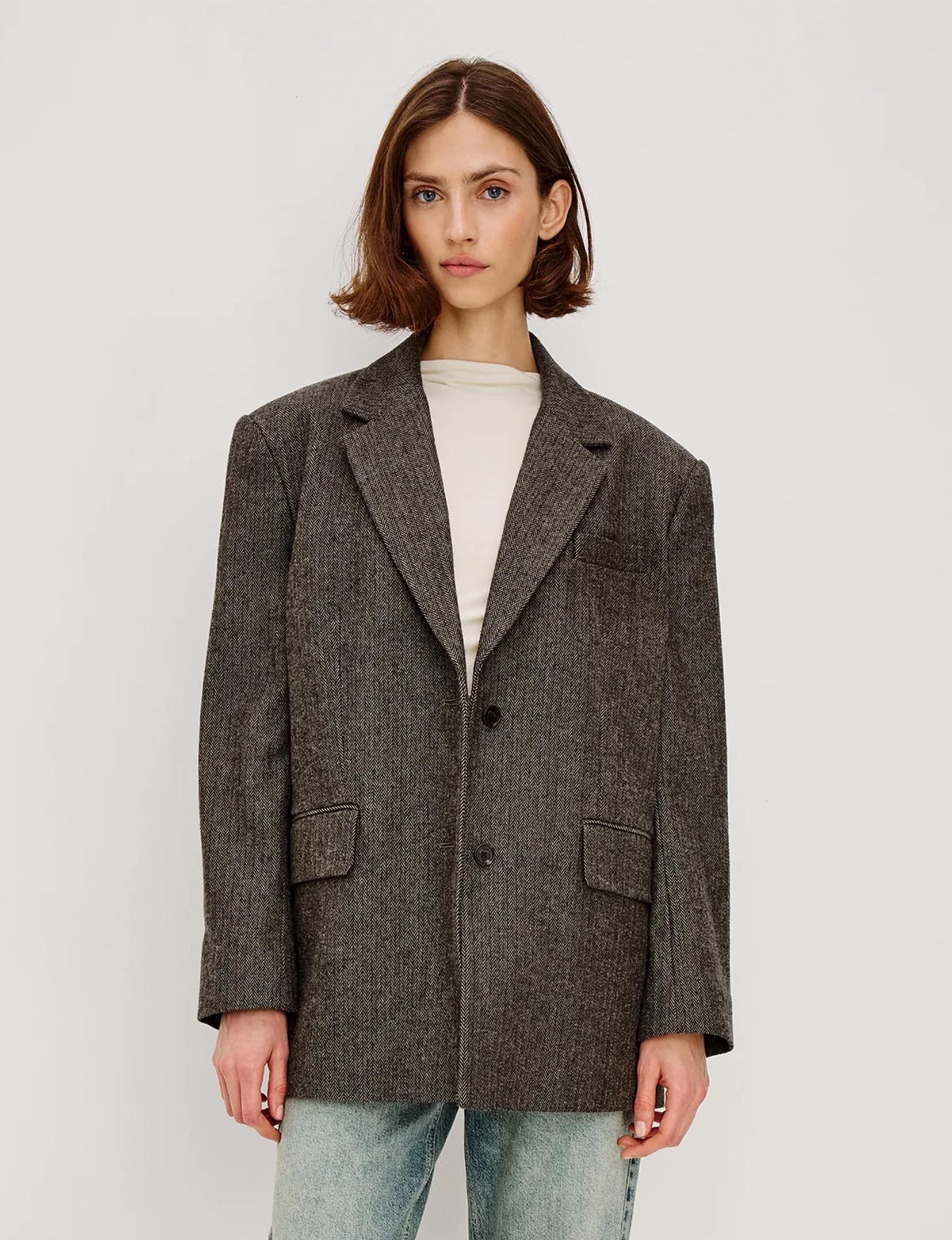 Bridges Blazer, Camel/Black Herringbone