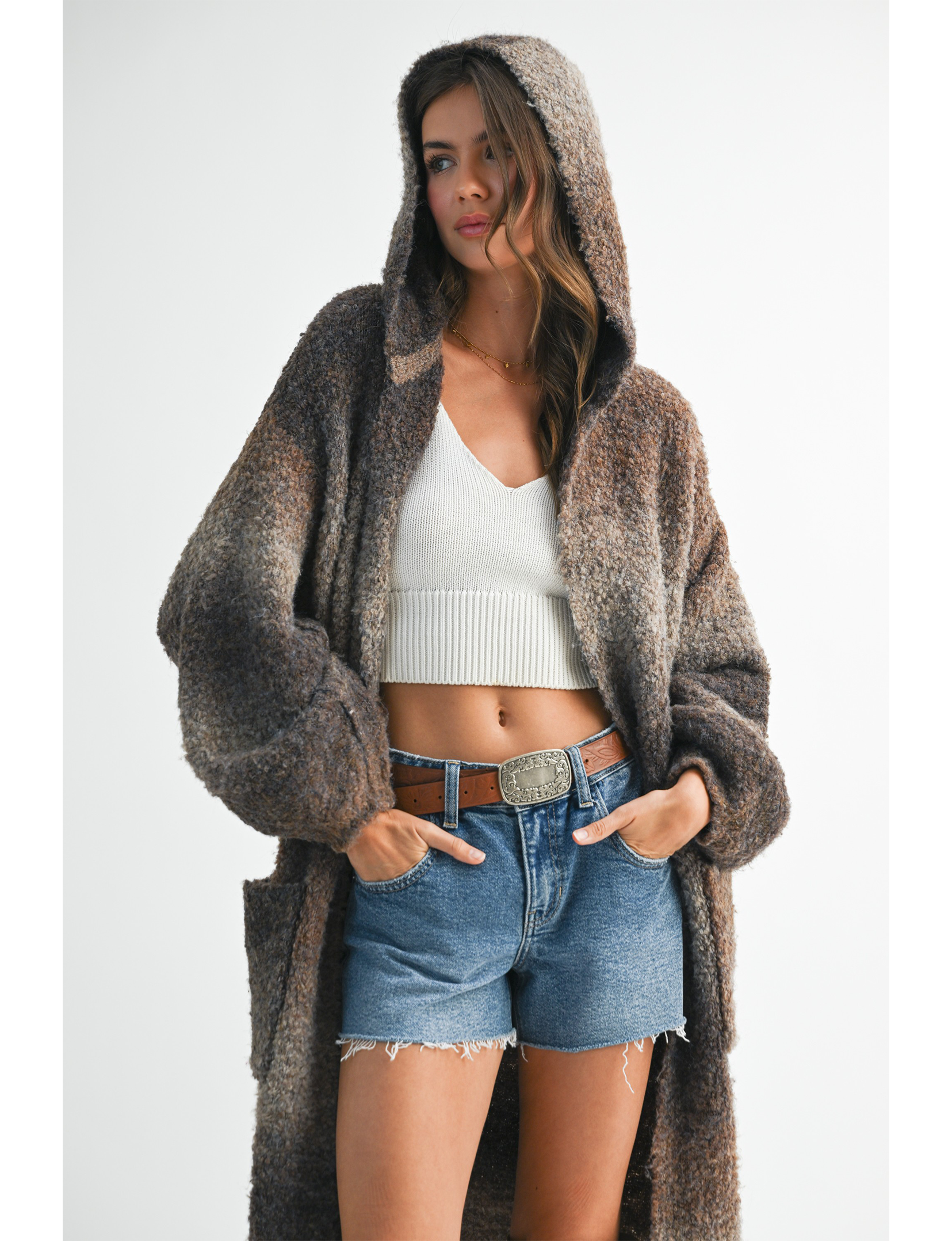 Nelsi Cardigan, Multi Brown
