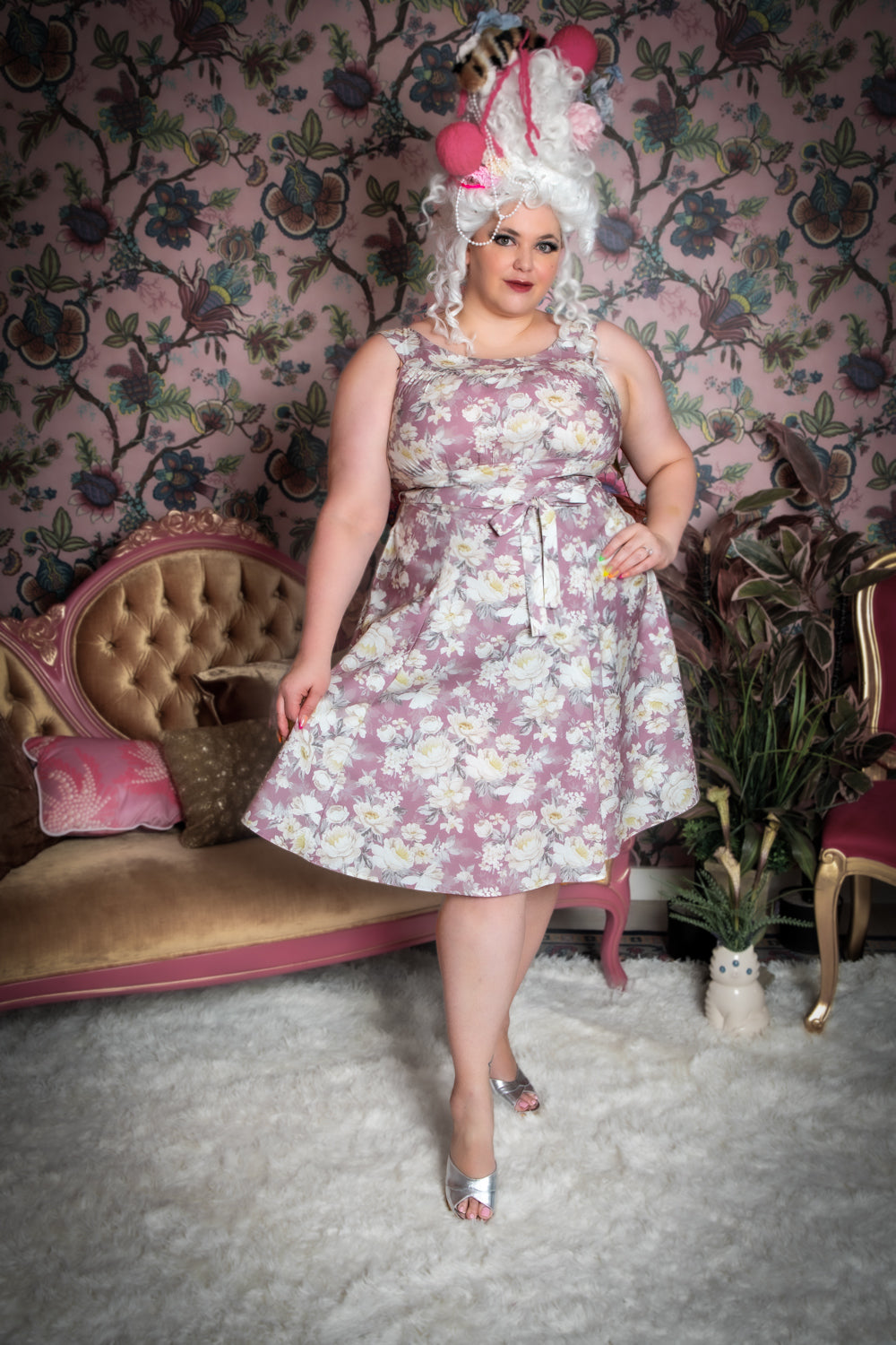 Amanda Dress - Huntington Gardens, Mauve*sale