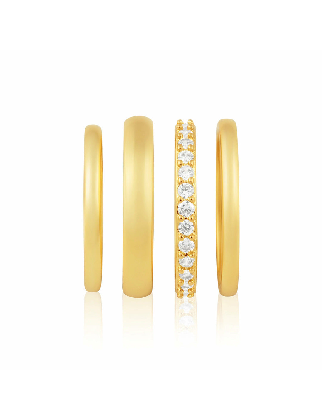 Faye Stacked Ring Set, Gold Plated