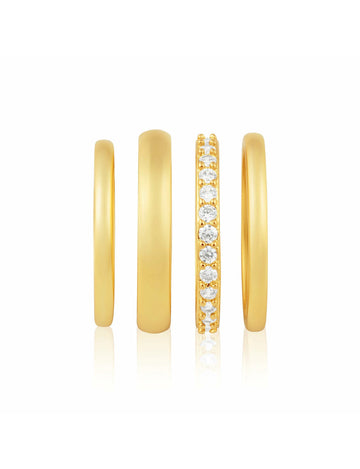 Faye Stacked Ring Set, Gold Plated