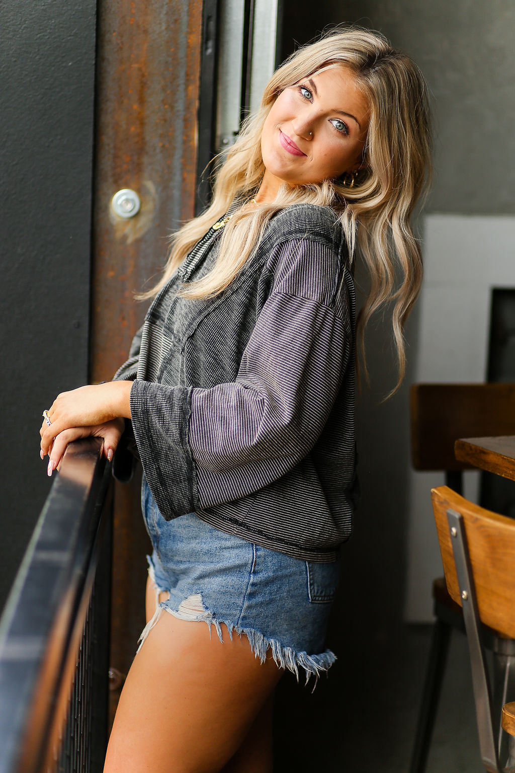 Black and White Striped Pullover
