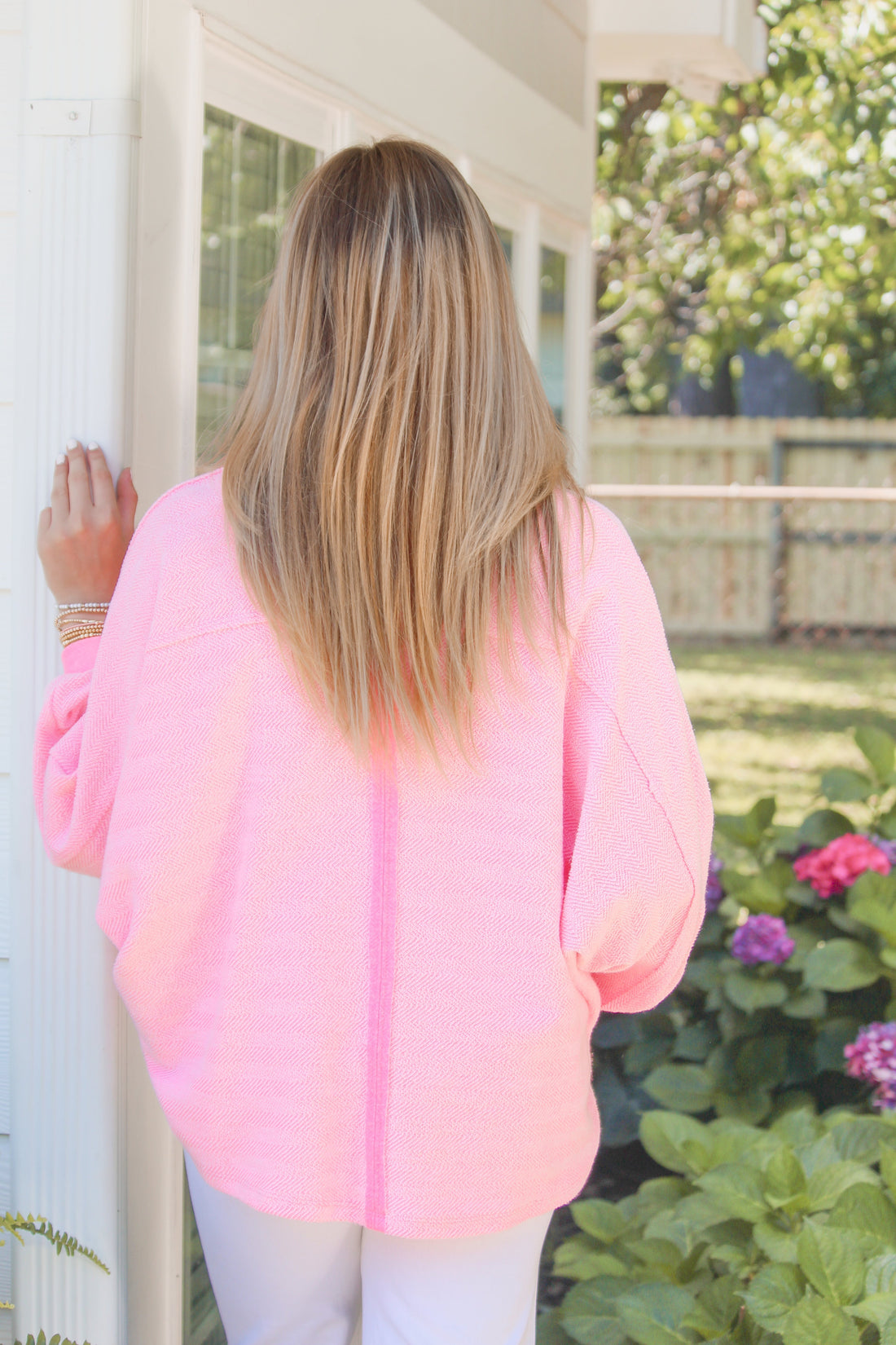 Bright Pink French Terry Pullover