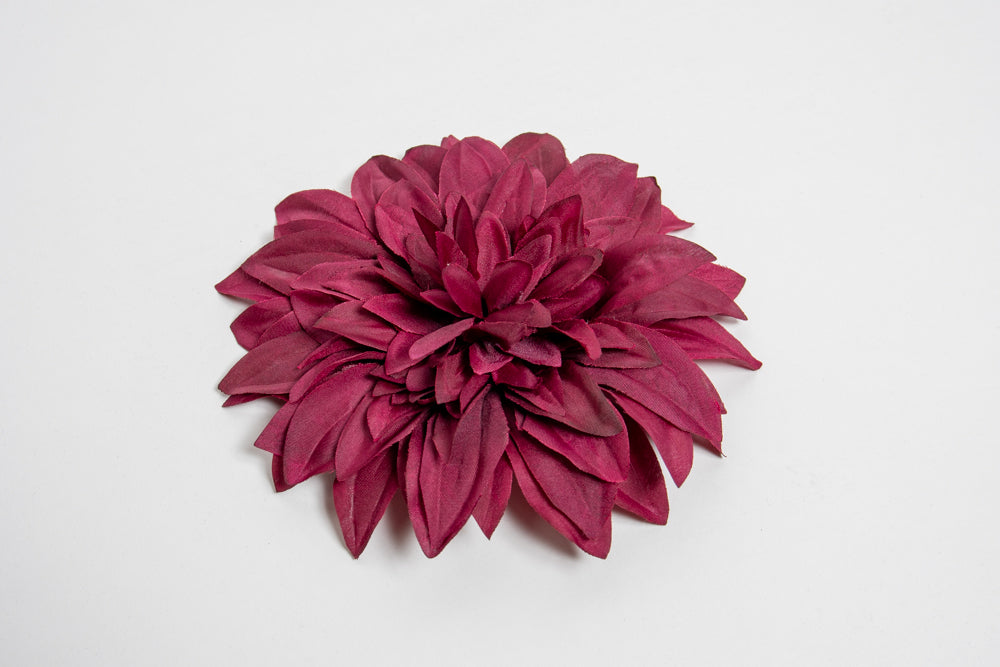Dahlia Hair Flower, Burgundy