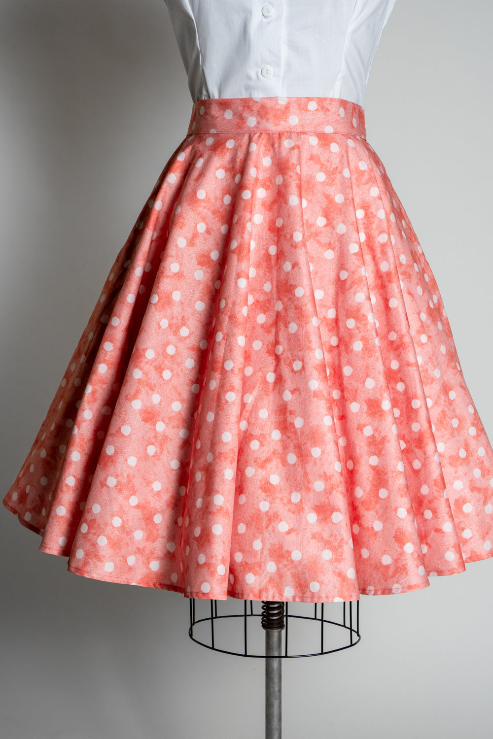 Circle Skirt - Watercolor Dot, Coral *sale