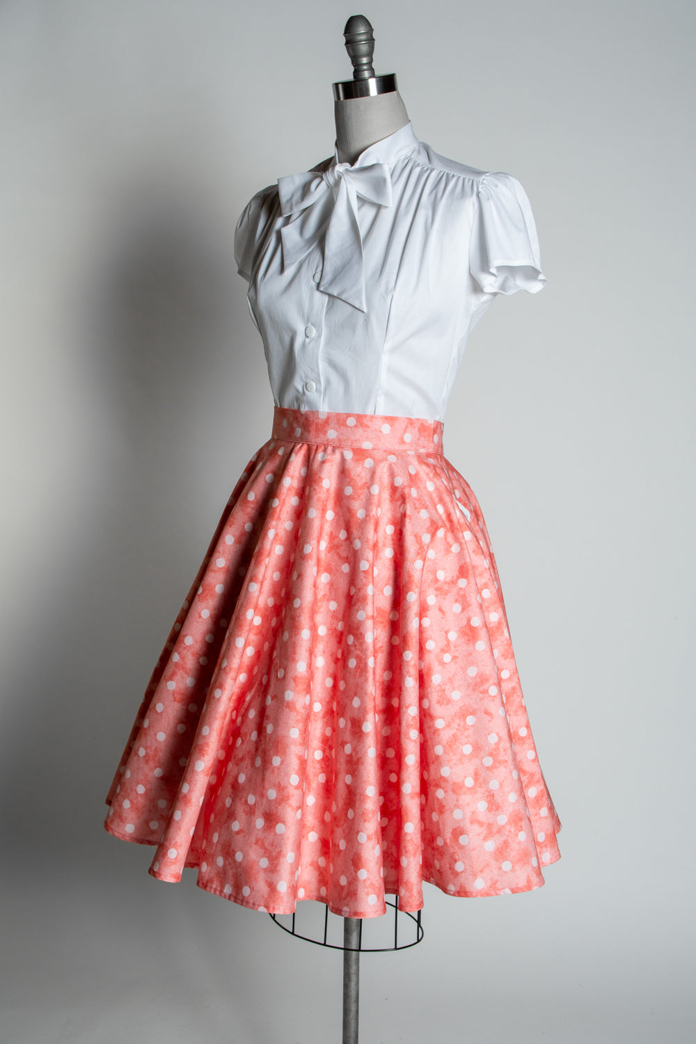 Circle Skirt - Watercolor Dot, Coral *sale