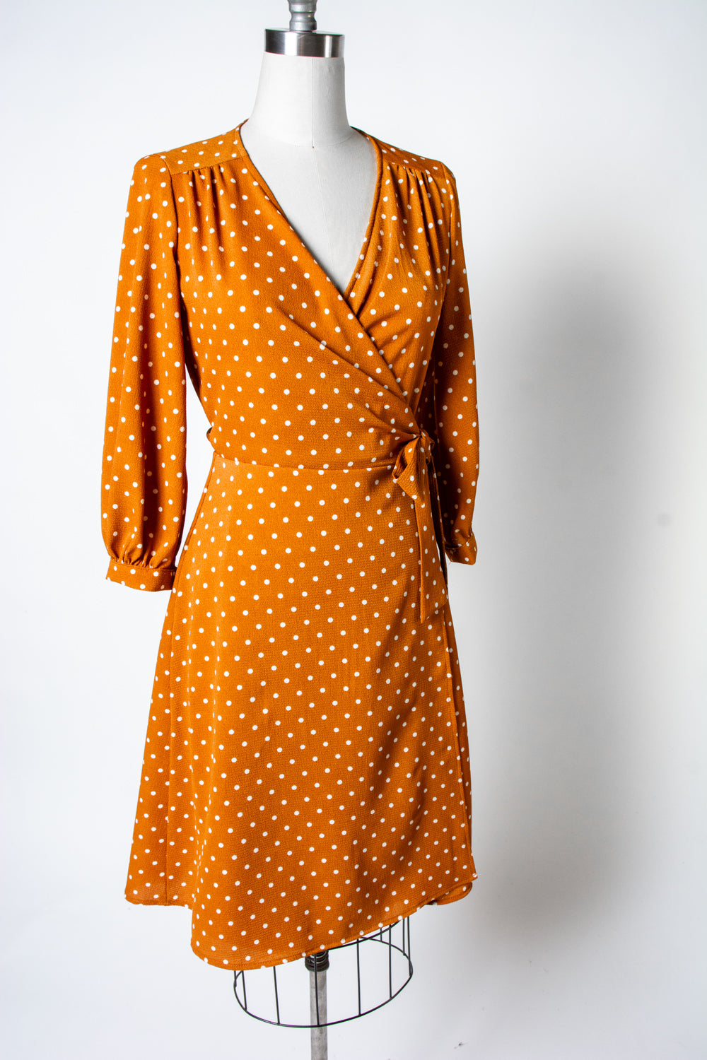 Rita Dress- Mustard Dot *sale