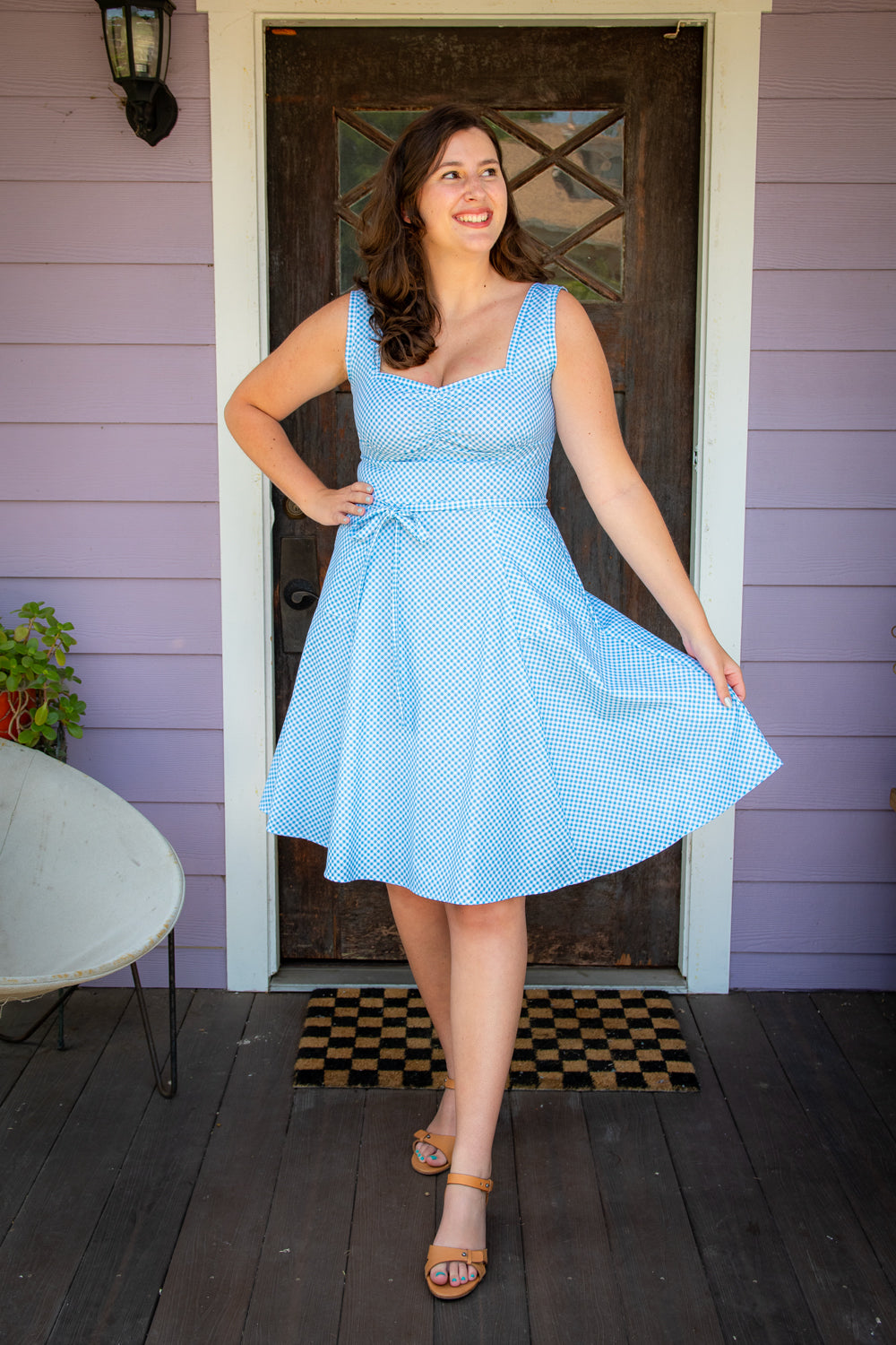 Sadie Dress - Little Sky Gingham *sale