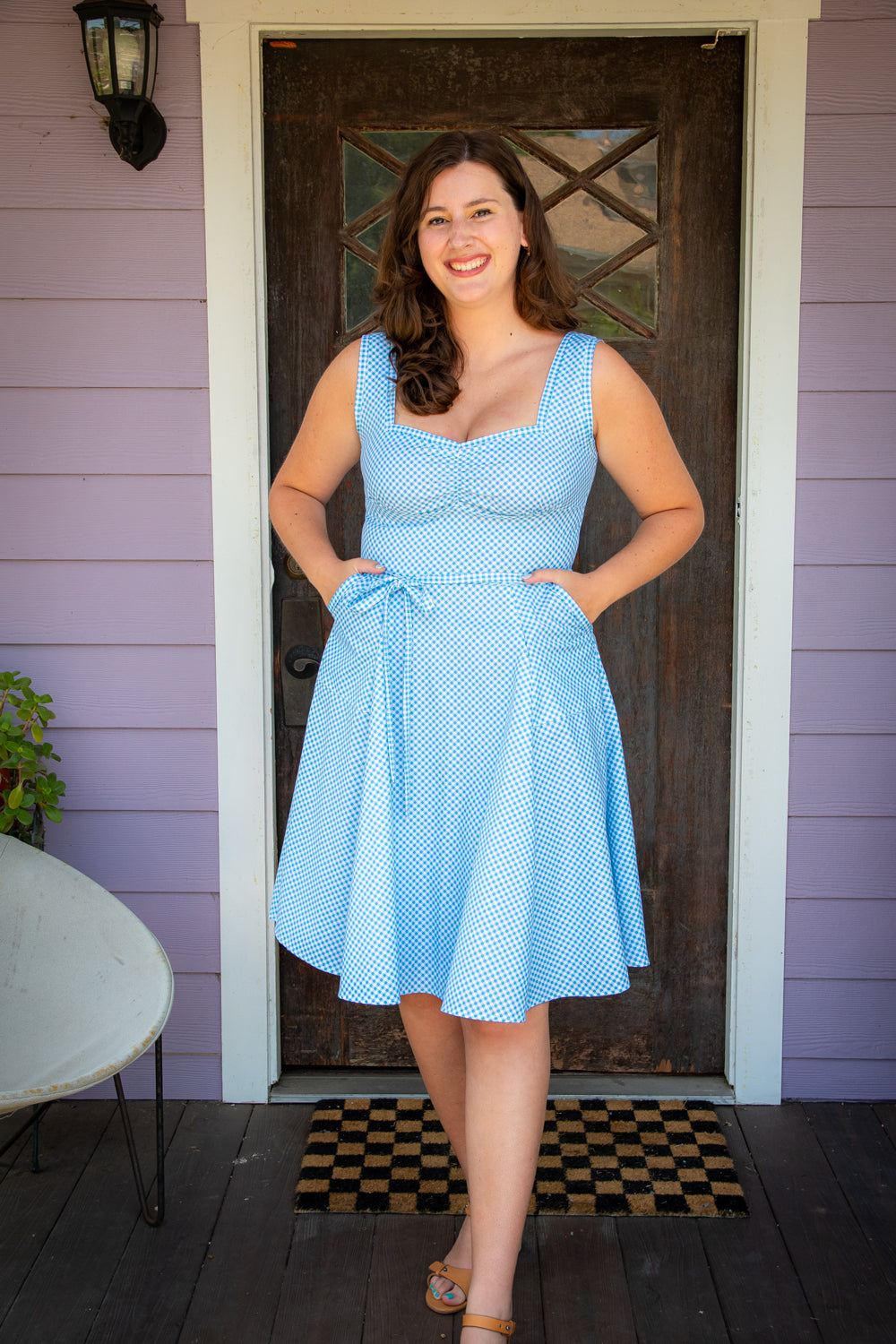 Sadie Dress - Little Sky Gingham *sale