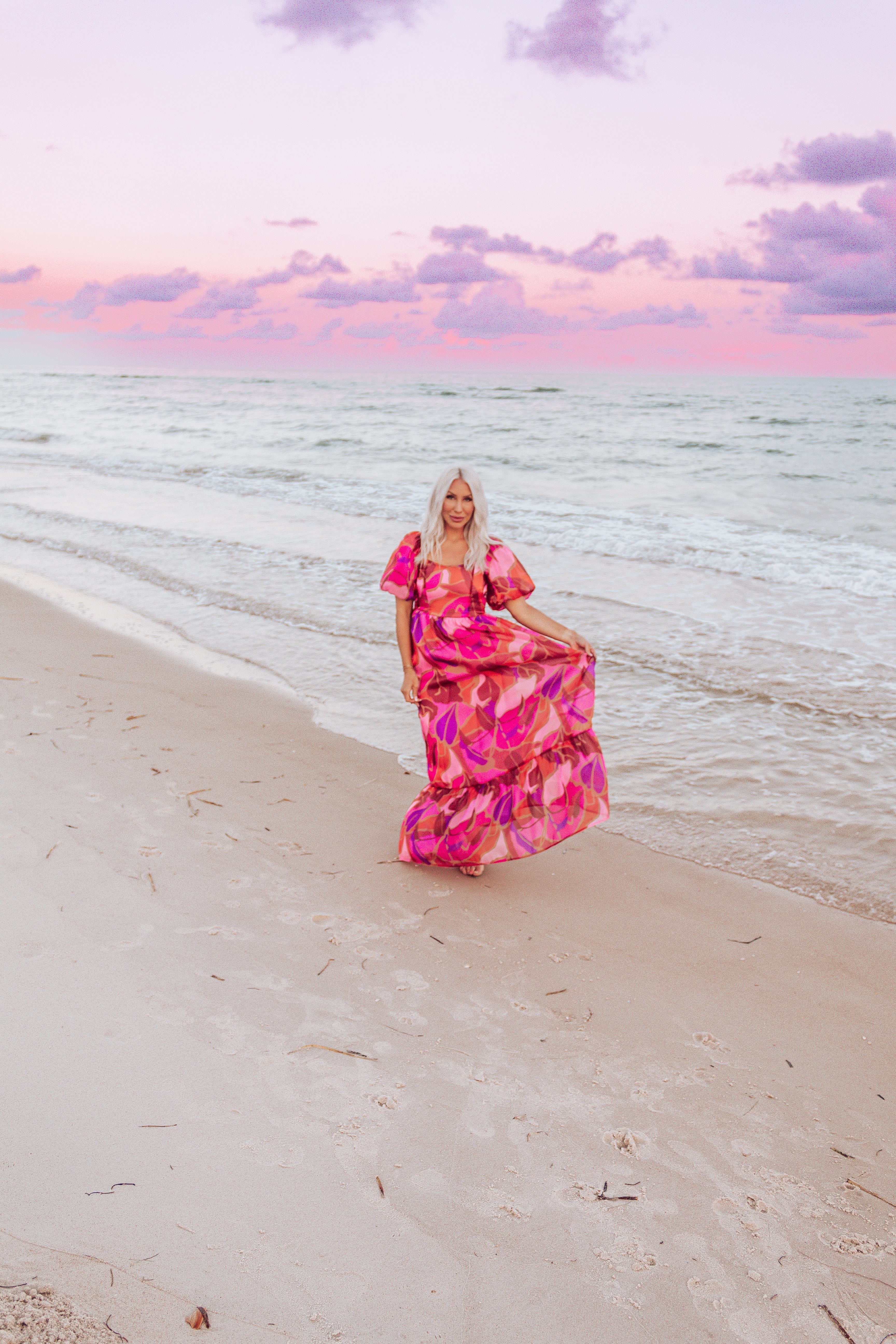 Fall Florals Puff Sleeve Maxi Dress