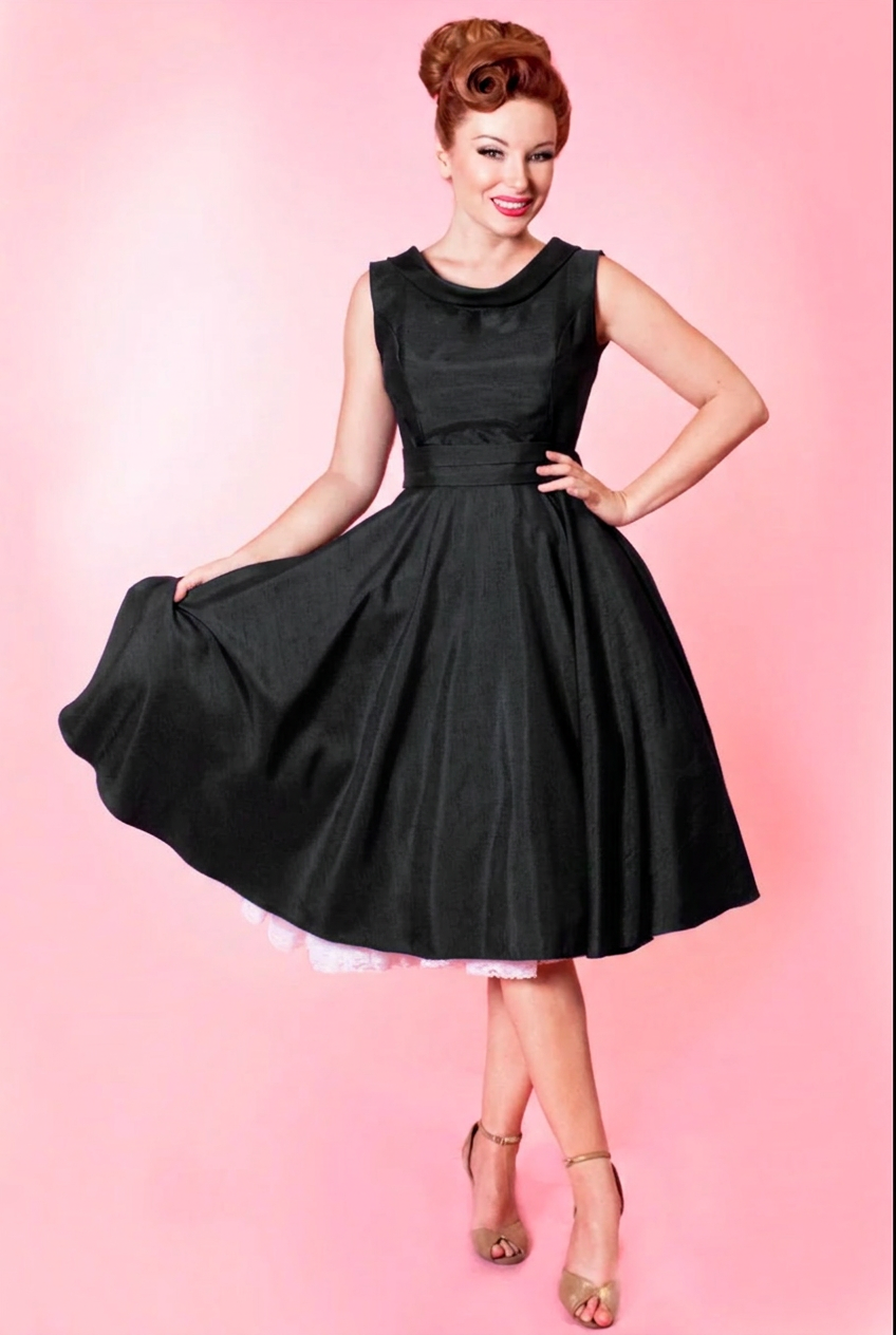 Suzette Dress - Shantung, Black