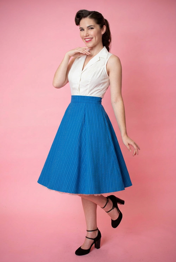 Twirl Skirt- Stitch Stripe, Blue