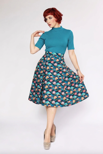 Twirl Skirt- Lotus Flowers