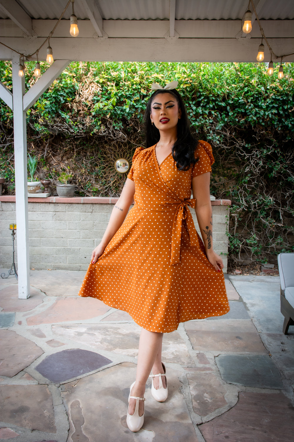 Rayleine Dress- Mustard Dot *sale