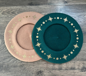 Fox & Fable - Vegan Beret - Gold Starburst