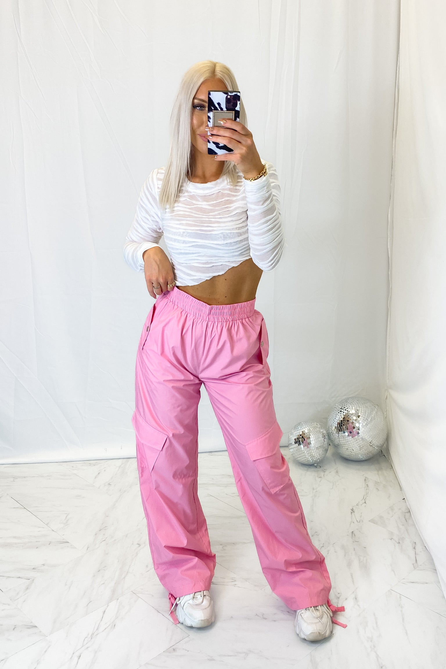 Sheer Asymmetrical Long Sleeve Top