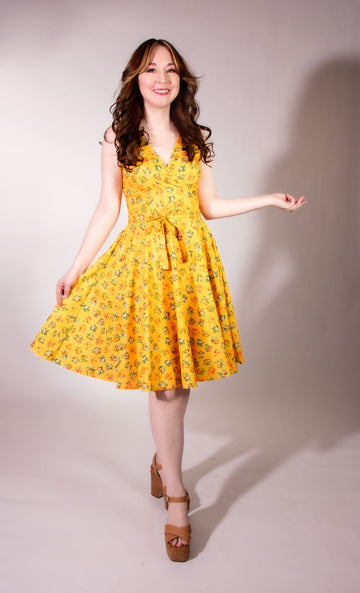 Serena Swing Dress- Orange County, Sunshine