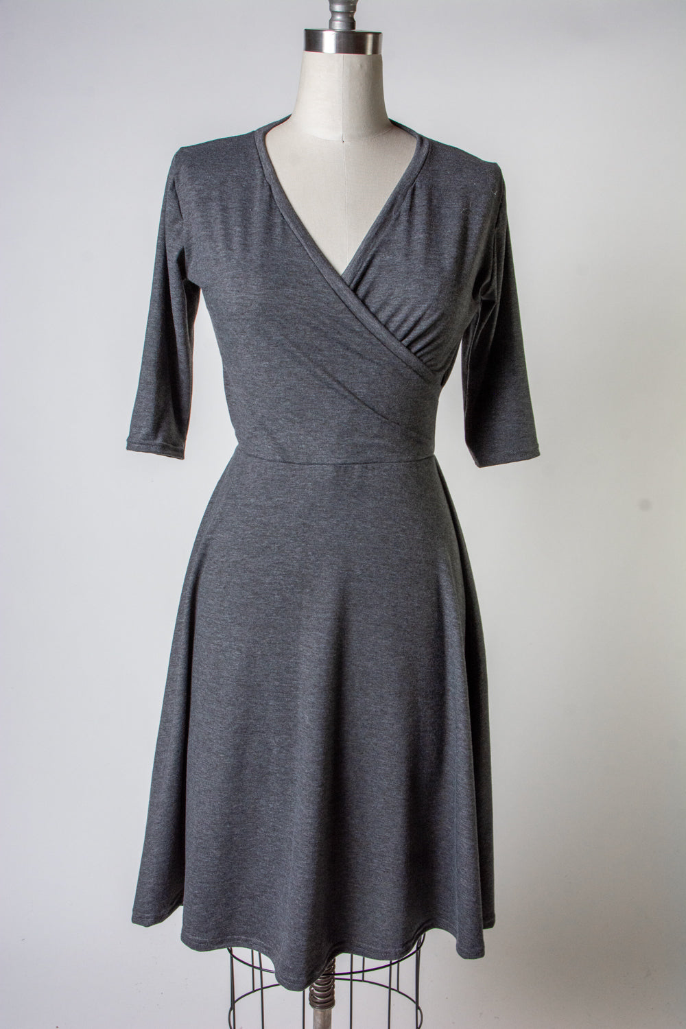 Joanie Knit Dress 3/4 Sleeve - Charcoal Grey *sale