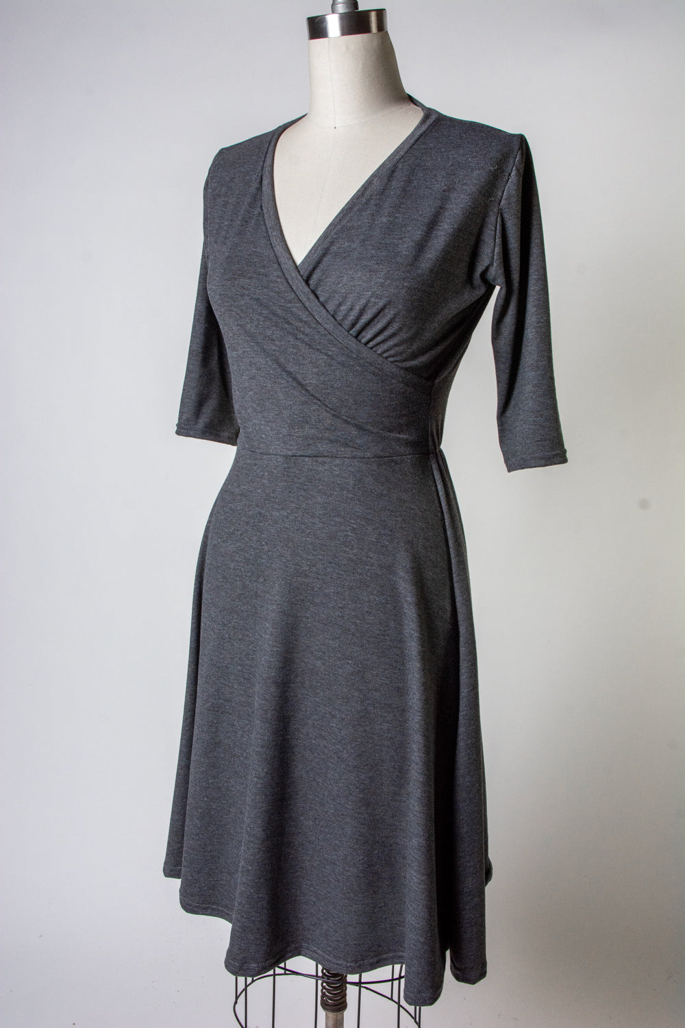 Joanie Knit Dress 3/4 Sleeve - Charcoal Grey *sale