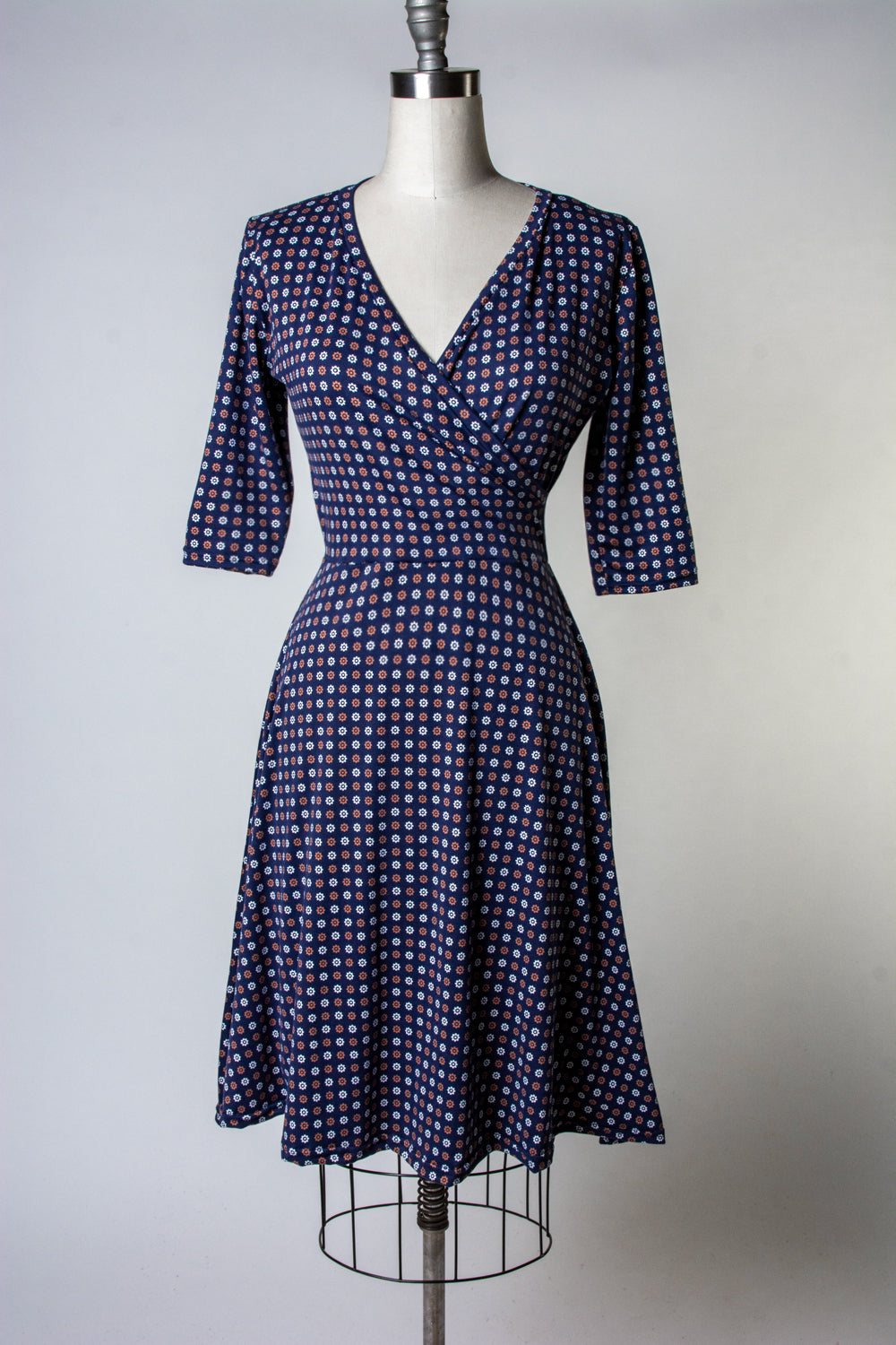 Joanie Knit Dress 3/4 Sleeve - Cafe Fluer Dot *sale
