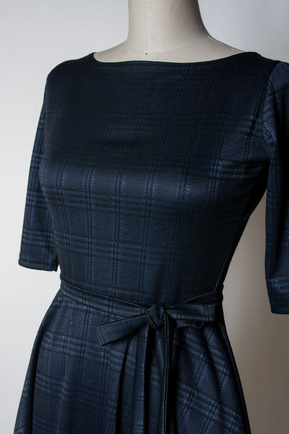 Josephina Dress- Black & Blue Plaid *sale