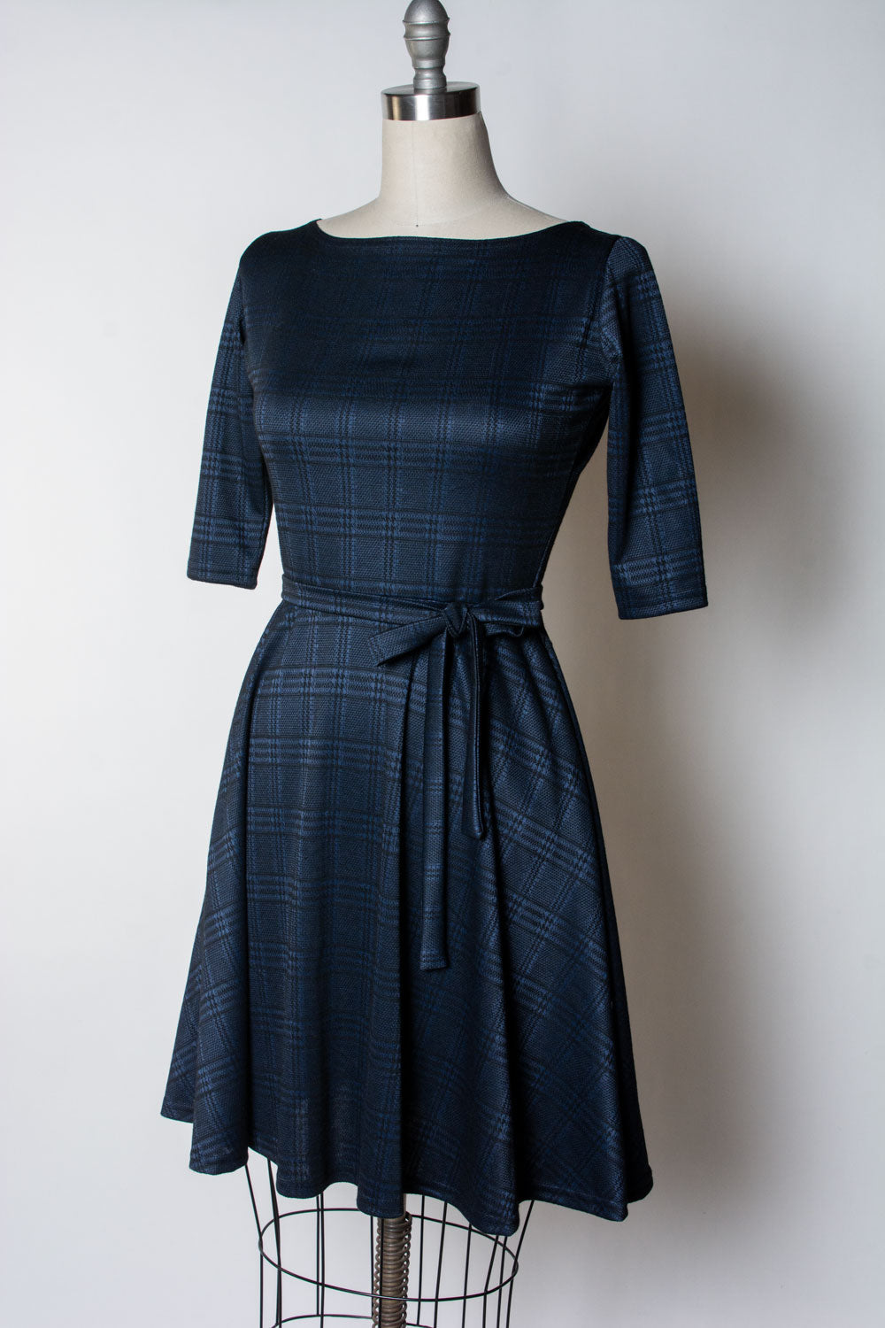 Josephina Dress- Black & Blue Plaid *sale