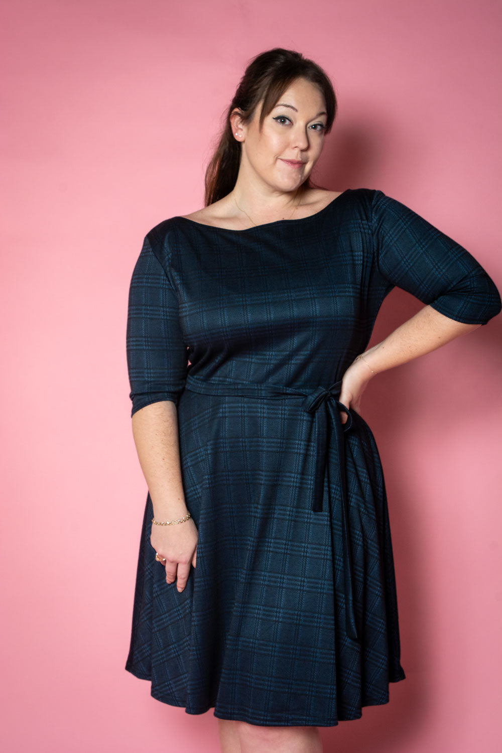 Josephina Dress- Black & Blue Plaid *sale